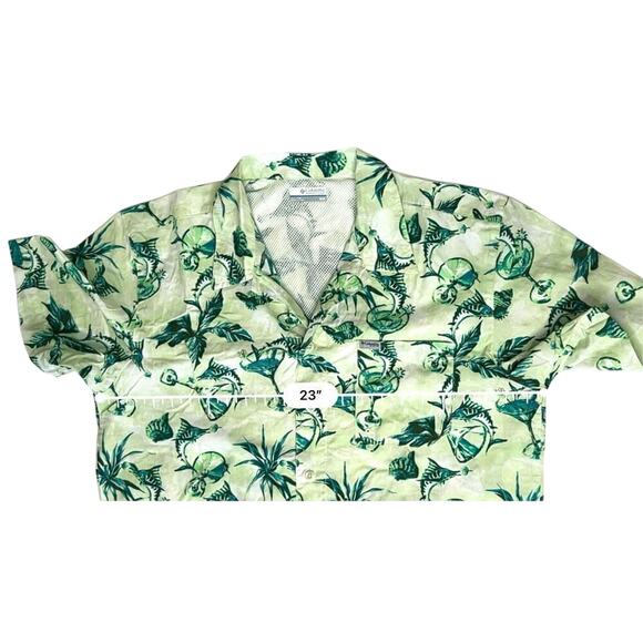 Columbia Trollers Best Martini Green Vented Fishing‎ Outdoor PFG Shirt MEDIUM - Picture 4 of 10